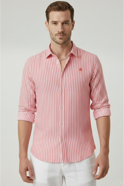 DeepSEA Slim Fit Erkek Gömlek Kolay Ütülenen Nefes Alan Kumaş, Dört Mevsim Şıklık 260226