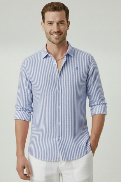 DeepSEA Slim Fit Erkek Gömlek Kolay Ütülenen Nefes Alan Kumaş, Dört Mevsim Şıklık 260226
