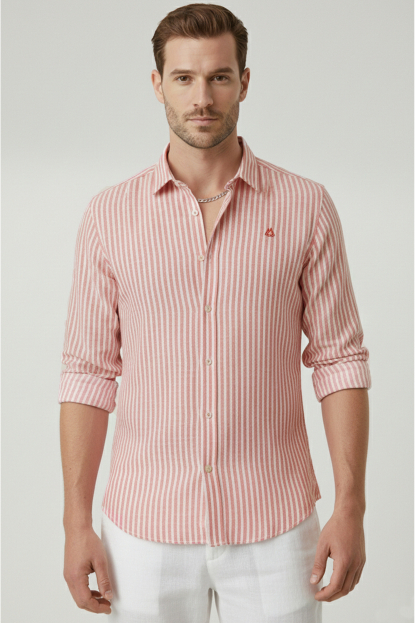 DeepSEA Slim Fit Erkek Gömlek Kolay Ütülenen Nefes Alan Kumaş, Dört Mevsim Şıklık 260226