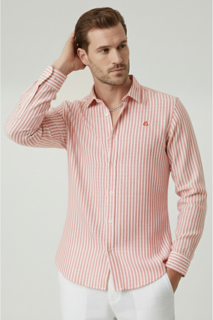 DeepSEA Slim Fit Erkek Gömlek Kolay Ütülenen Nefes Alan Kumaş, Dört Mevsim Şıklık 260226