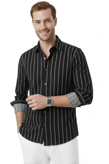 DeepSEA Slim Fit %100 Pamuk Keten Gömlek Dar Kesim Dokulu Keten Gömlek 2501301