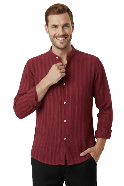 DeepSEA Slim Fit Çizgili %100 Pamuk Erkek Gömlek – Nefes Alan Şık Günlük Gömlek 2602621