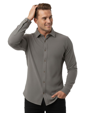 DeepSEA Slim Fit Erkek Gömlek Kolay Ütülenen Nefes Alan Kumaş, Dört Mevsim Şıklık 2602604