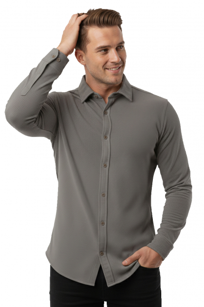 DeepSEA Slim Fit Erkek Gömlek Kolay Ütülenen Nefes Alan Kumaş, Dört Mevsim Şıklık 2602604