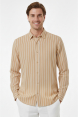 DeepSEA Slim Fit Çizgili %100 Pamuk Erkek Gömlek – Nefes Alan Şık Günlük Gömlek 2602617