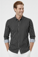 DeepSEA Slim Fit Çizgili %100 Pamuk Erkek Gömlek – Nefes Alan Şık Günlük Gömlek 2602617