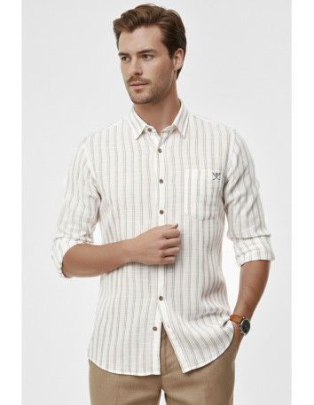 DeepSEA Slim Fit Çizgili %100 Pamuk Erkek Gömlek – Nefes Alan Şık Günlük Gömlek 2602623 2