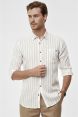 DeepSEA Slim Fit Çizgili %100 Pamuk Erkek Gömlek – Nefes Alan Şık Günlük Gömlek 2602623