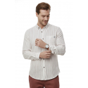 DeepSEA Slim Fit Çizgili %100 Pamuk Erkek Gömlek – Nefes Alan Şık Günlük Gömlek 2602623