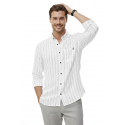 DeepSEA Slim Fit Çizgili %100 Pamuk Erkek Gömlek – Nefes Alan Şık Günlük Gömlek 2602623