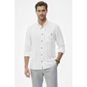 DeepSEA Slim Fit Çizgili %100 Pamuk Erkek Gömlek – Nefes Alan Şık Günlük Gömlek 2602623