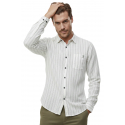 DeepSEA Slim Fit Çizgili %100 Pamuk Erkek Gömlek – Nefes Alan Şık Günlük Gömlek 2602623