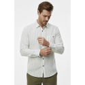 DeepSEA Slim Fit Çizgili %100 Pamuk Erkek Gömlek – Nefes Alan Şık Günlük Gömlek 2602623