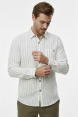 DeepSEA Slim Fit Çizgili %100 Pamuk Erkek Gömlek – Nefes Alan Şık Günlük Gömlek 2602623