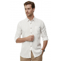 DeepSEA Slim Fit Çizgili %100 Pamuk Erkek Gömlek – Nefes Alan Şık Günlük Gömlek 2602623