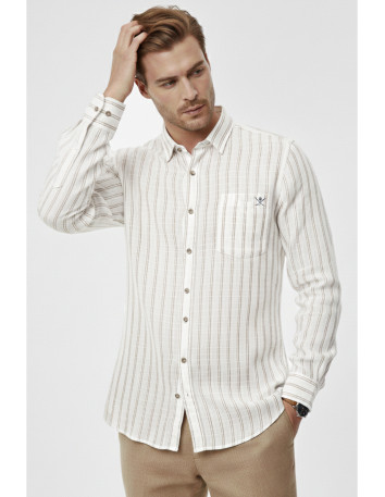 DeepSEA Slim Fit Çizgili %100 Pamuk Erkek Gömlek – Nefes Alan Şık Günlük Gömlek 2602623 2