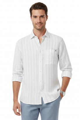 DeepSEA Slim Fit Çizgili %100 Pamuk Erkek Gömlek – Nefes Alan Şık Günlük Gömlek 2602623