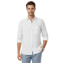 DeepSEA Slim Fit Çizgili %100 Pamuk Erkek Gömlek – Nefes Alan Şık Günlük Gömlek 2602623