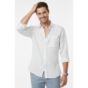 DeepSEA Slim Fit Çizgili %100 Pamuk Erkek Gömlek – Nefes Alan Şık Günlük Gömlek 2602623