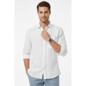 DeepSEA Slim Fit Çizgili %100 Pamuk Erkek Gömlek – Nefes Alan Şık Günlük Gömlek 2602623