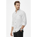 DeepSEA Slim Fit Çizgili %100 Pamuk Erkek Gömlek – Nefes Alan Şık Günlük Gömlek 2602623