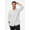 DeepSEA Slim Fit Çizgili %100 Pamuk Erkek Gömlek – Nefes Alan Şık Günlük Gömlek 2602623