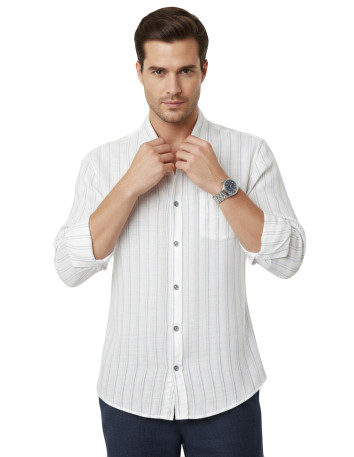 DeepSEA Slim Fit Çizgili %100 Pamuk Erkek Gömlek – Nefes Alan Şık Günlük Gömlek 2602623