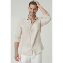 DeepSEA Slim Fit Çizgili %100 Pamuk Erkek Gömlek – Nefes Alan Şık Günlük Gömlek 2602627