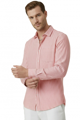 DeepSEA Slim Fit Çizgili %100 Pamuk Erkek Gömlek – Nefes Alan Şık Günlük Gömlek 2602627 2