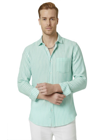 DeepSEA Slim Fit Çizgili %100 Pamuk Erkek Gömlek – Nefes Alan Şık Günlük Gömlek 2602627