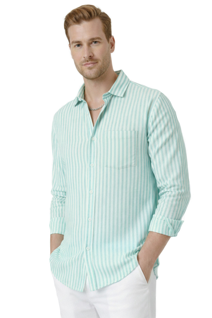 DeepSEA Slim Fit Çizgili %100 Pamuk Erkek Gömlek – Nefes Alan Şık Günlük Gömlek 2602627 2