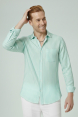 DeepSEA Slim Fit Çizgili %100 Pamuk Erkek Gömlek – Nefes Alan Şık Günlük Gömlek 2602627
