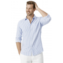 DeepSEA Slim Fit Çizgili %100 Pamuk Erkek Gömlek – Nefes Alan Şık Günlük Gömlek 2602627