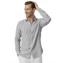 DeepSEA Slim Fit Çizgili %100 Pamuk Erkek Gömlek – Nefes Alan Şık Günlük Gömlek 2602627