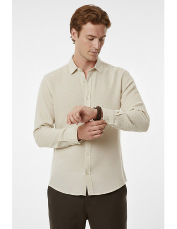 DeepSEA Slim Fit Çizgili %100 Pamuk Erkek Gömlek – Nefes Alan Şık Günlük Gömlek 2602616