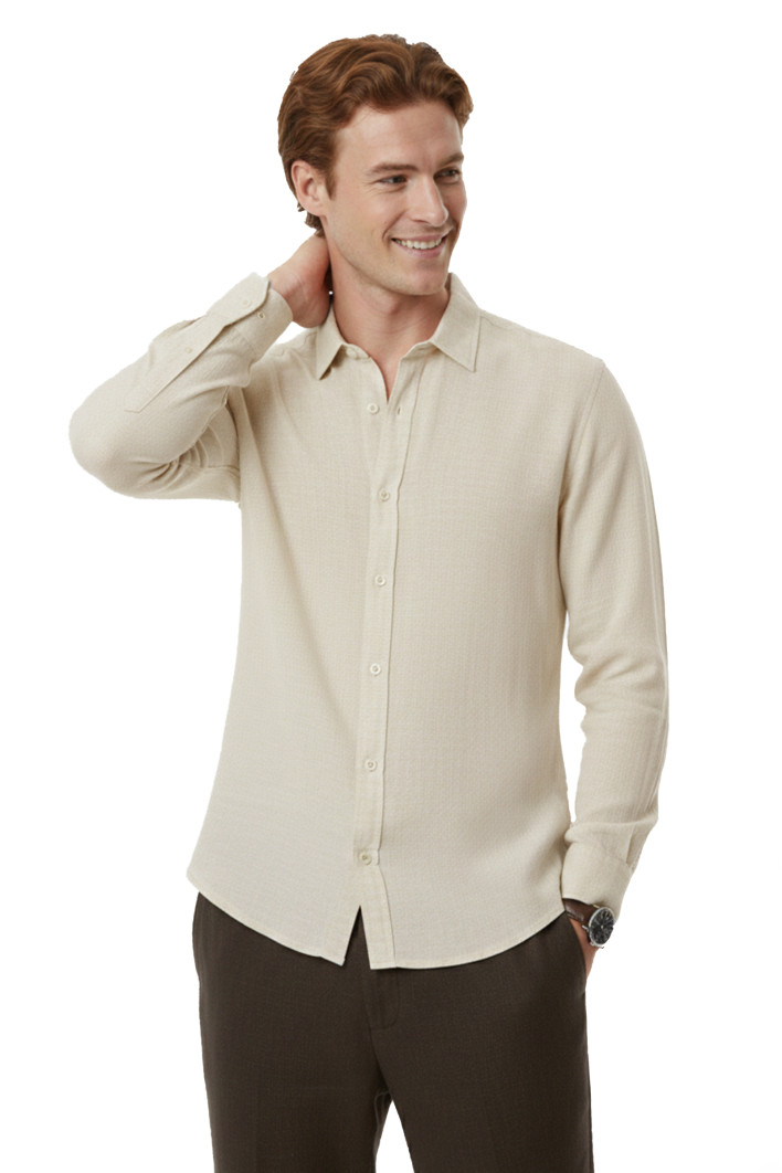 DeepSEA Slim Fit Çizgili %100 Pamuk Erkek Gömlek – Nefes Alan Şık Günlük Gömlek 2602616 2