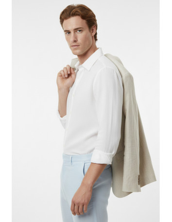 DeepSEA Slim Fit Çizgili %100 Pamuk Erkek Gömlek – Nefes Alan Şık Günlük Gömlek 2602616 2