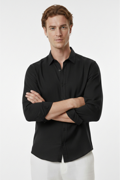 DeepSEA Slim Fit Çizgili %100 Pamuk Erkek Gömlek – Nefes Alan Şık Günlük Gömlek 2602616