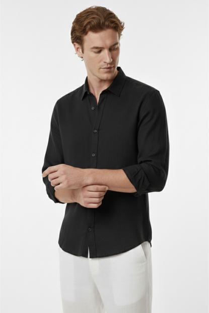 DeepSEA Slim Fit Çizgili %100 Pamuk Erkek Gömlek – Nefes Alan Şık Günlük Gömlek 2602616