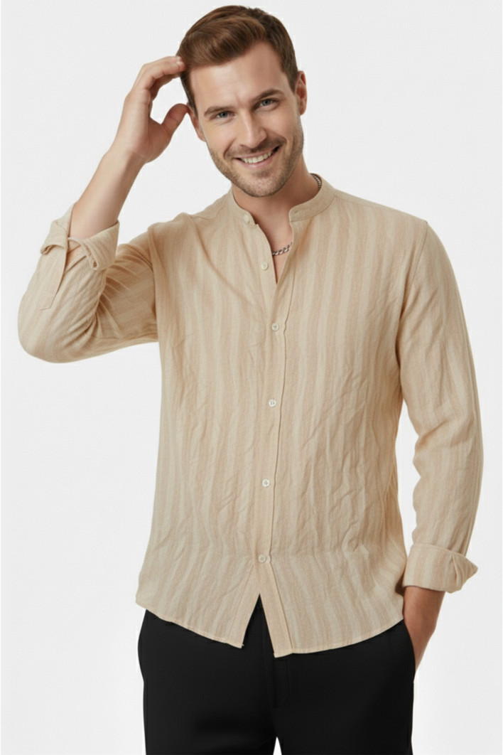 DeepSEA Slim Fit Çizgili %100 Pamuk Erkek Gömlek – Nefes Alan Şık Günlük Gömlek 2602621 2
