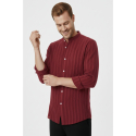 DeepSEA Slim Fit Çizgili %100 Pamuk Erkek Gömlek – Nefes Alan Şık Günlük Gömlek 2602621