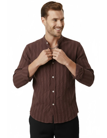 DeepSEA Slim Fit Çizgili %100 Pamuk Erkek Gömlek – Nefes Alan Şık Günlük Gömlek 2602621