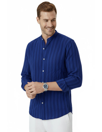 DeepSEA Slim Fit Çizgili %100 Pamuk Erkek Gömlek – Nefes Alan Şık Günlük Gömlek 2602621