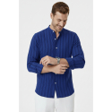 DeepSEA Slim Fit Çizgili %100 Pamuk Erkek Gömlek – Nefes Alan Şık Günlük Gömlek 2602621