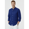 DeepSEA Slim Fit Çizgili %100 Pamuk Erkek Gömlek – Nefes Alan Şık Günlük Gömlek 2602621