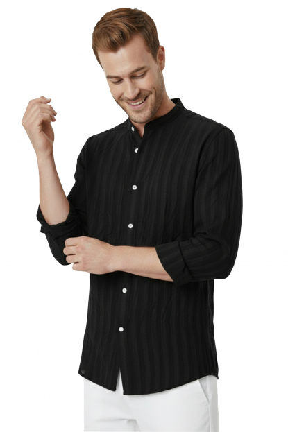 DeepSEA Slim Fit Çizgili %100 Pamuk Erkek Gömlek – Nefes Alan Şık Günlük Gömlek 2602621