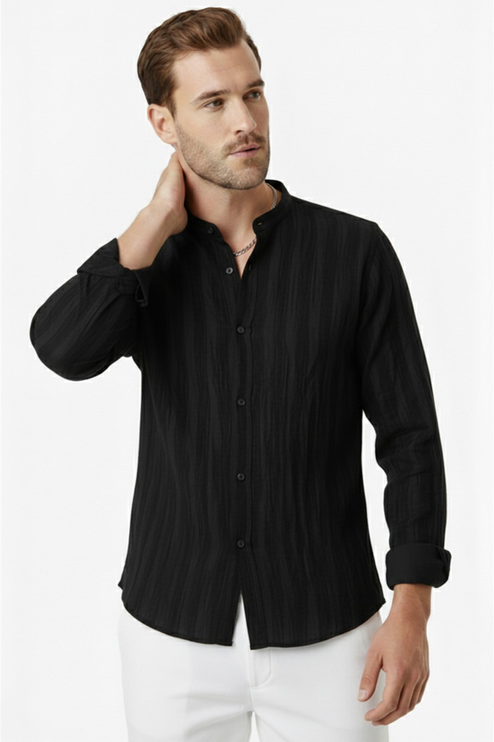 DeepSEA Slim Fit Çizgili %100 Pamuk Erkek Gömlek – Nefes Alan Şık Günlük Gömlek 2602621 2