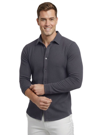 DeepSEA Slim Fit Erkek Gömlek Kolay Ütülenen Nefes Alan Kumaş, Dört Mevsim Şıklık 2602604