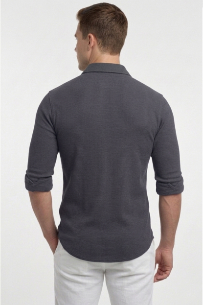DeepSEA Slim Fit Erkek Gömlek Kolay Ütülenen Nefes Alan Kumaş, Dört Mevsim Şıklık 2602604
