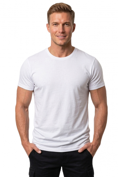 DeepSEA Sıfır Yakalı Likralı Dar Kesim Basic Erkek Tişört 1801131